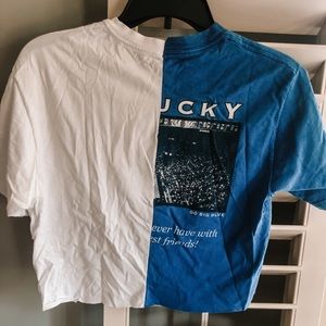 KENTUCKY WHITE X BLUE HALF AND HALF SHIRT